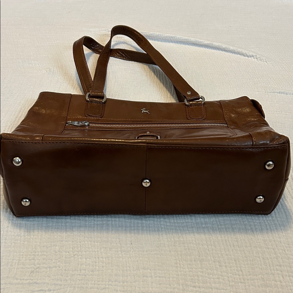 Ashwood Genuine Leather Shoulder Bag Tote Cognac Brown Handbag Purse - Picture 4 of 17